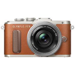 Olympus PEN E-PL8 Compact System Camera with 14-42mm EZ Lens, HD 1080p, 16.1MP, 3 LCD Touch Screen, Tan